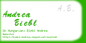 andrea biebl business card